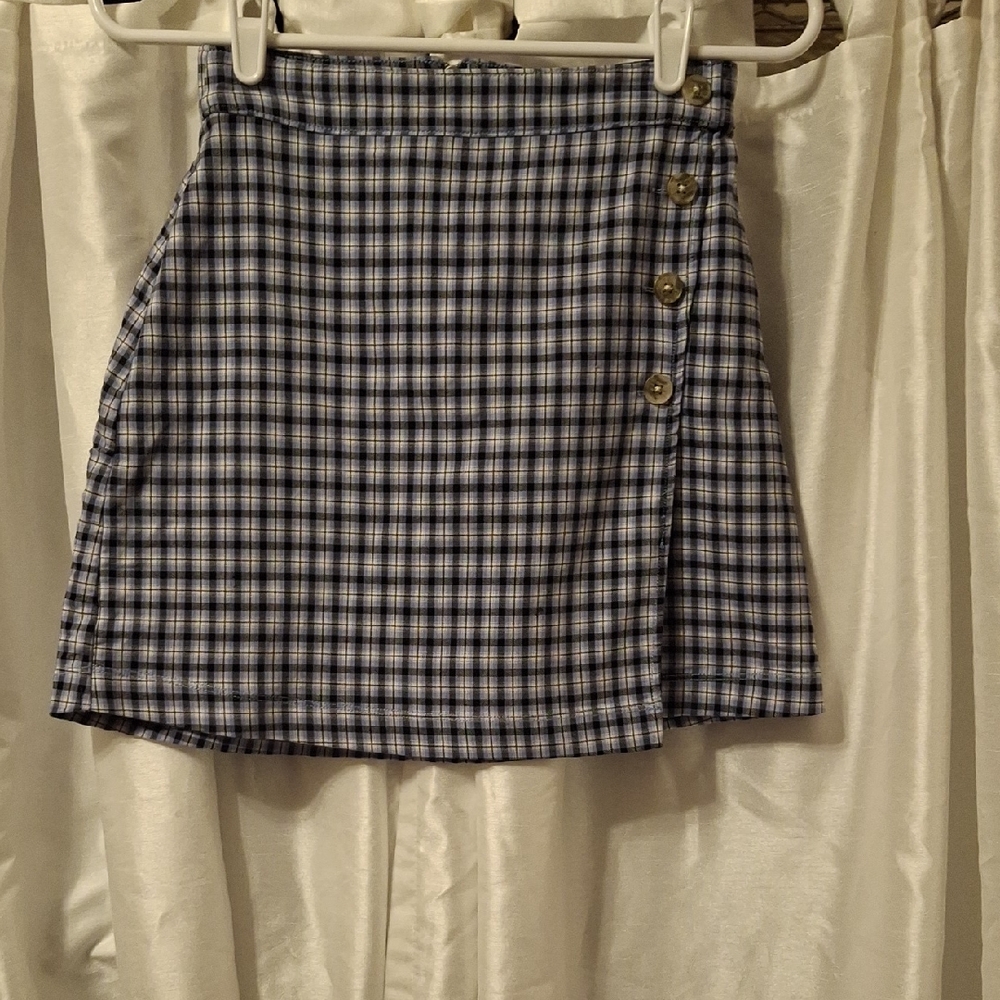 Hollister Navy Checkered A-Line Skirt XS 💝💝💝💝